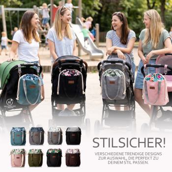 BAMBINIWELT Wickeltasche Schultertasche Shopper aus Leder für Kinderwagen Buggy